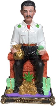 Amazon.com: BHEII Jesus Malverde Sitting Religious Figurine Mexico